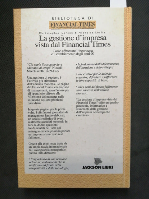 LA GESTIONE D'IMPRESA VISTA DAL FINANCIAL TIMES - 1994 - JACKSON finanza (