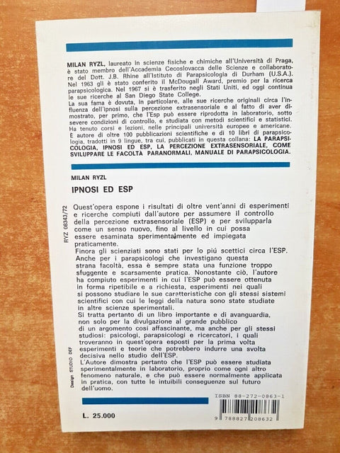 IPNOSI ED ESP - Milan Ryzl - 1995 MEDITERRANEE percezione extrasensoriale (