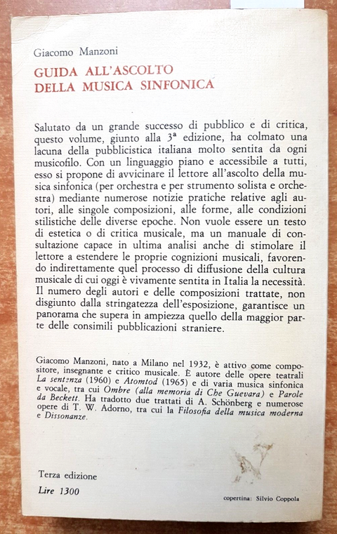 G. MANZONI - GUIDA ALL'ASCOLTO DELLA MUSICA SINFONICA 1971 FELTRINELLI (40