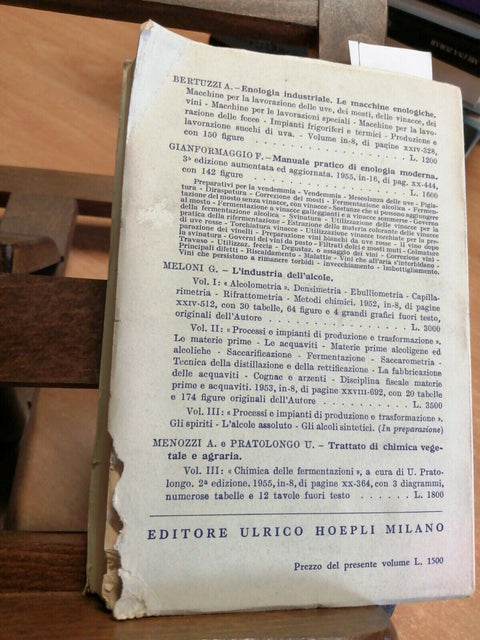 MIRKO FERRARESE - ENOLOGIA PRATICA MODERNA 1958 MANUALI HOEPLI (2562)