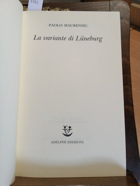 Paolo Maurensig - La variante di Lneburg - Adelphi 1998 (6142) LUNEBU