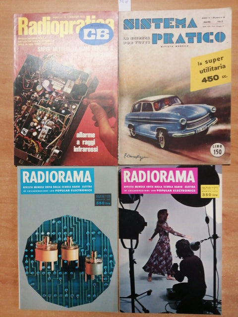 RADIOPRATICA RADIORAMA SISTEMA PRATICO - LOTTO DI 4 RIVISTE - 1957/1972 - (