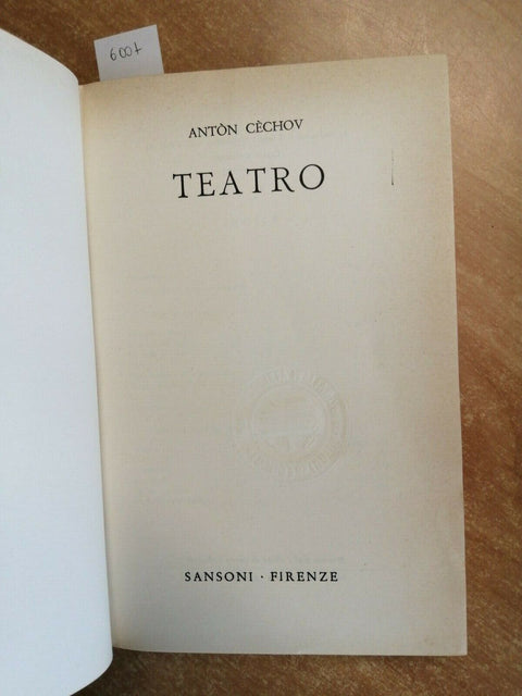 ANTON CECHOV - TEATRO - SANSONI 1960 COPERTINA SIMILPELLE (6007) ZIO V