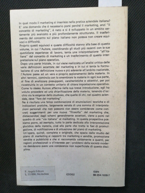 IL MARKETING TEORIA E PRATICA edizione ampliata - DI STEFANO Franco Angeli(