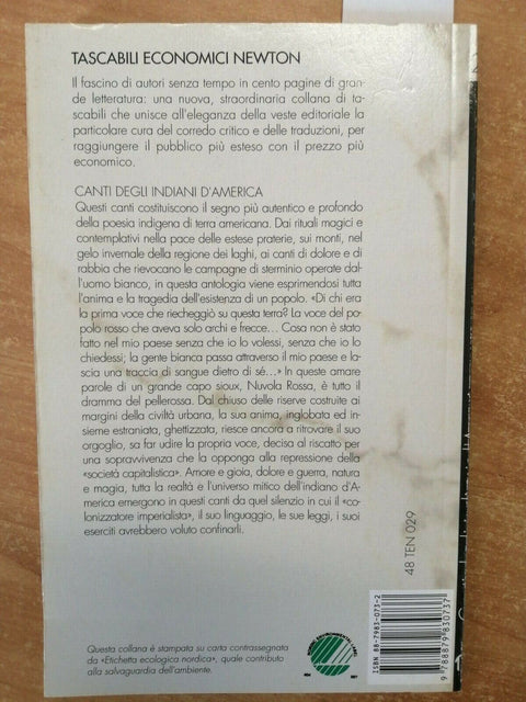 CANTI DEGLI INDIANI D'AMERICA - TASCABILI ECONOMICI NEWTON - 1993 - (2707