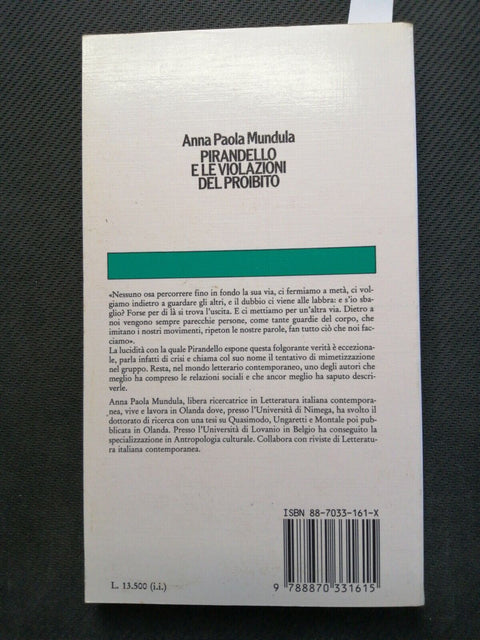 A. P. Mundula - Pirandello e le violazioni del proibito 1986 Lucarini (4571