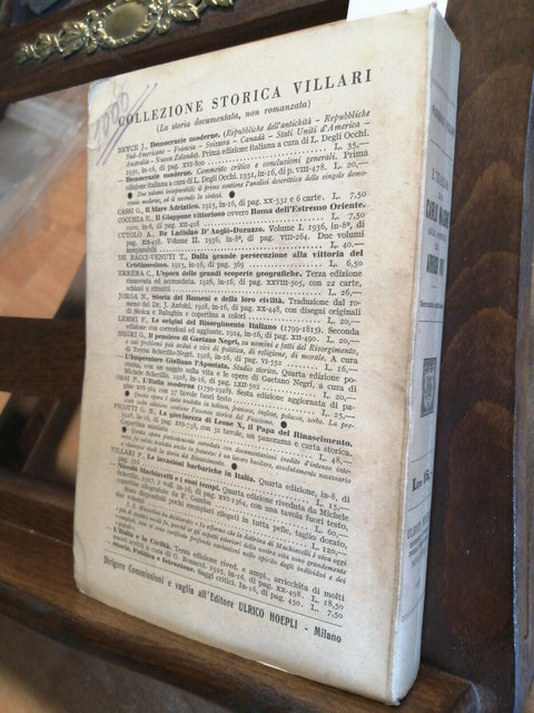 VILLARI - L'ITALIA DA CARLO MAGNO ALLA MORTE DI ARRIGO VII - 1937 HOEPLI (