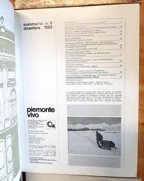 LOTTO 9 RIVISTE PIEMONTE VIVO annate 1982/84 economia arte letteratura... (