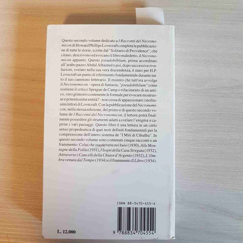 I RACCONTI DEL NECRONOMICON volume secondo H. PHILLIPS LOVECRAFT 1995 FANUCCI