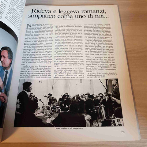ENRICO BERLINGUER - EDIZIONI L'UNITA' - COLLANA DOCUMENTI 1985