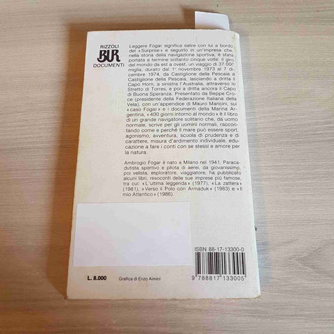 400 GIORNI INTORNO AL MONDO - AMBROGIO FOGAR - BUR RIZZOLI - 1988