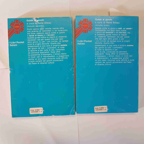 GUIDA AI GIOCHI VOL.1-2 RENE' ALLEAU LONGANESI POCKET GUIDE COMPLETA 1976