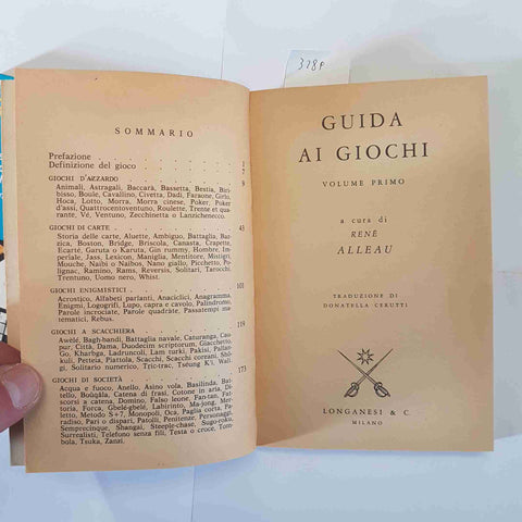 GUIDA AI GIOCHI VOL.1-2 RENE' ALLEAU LONGANESI POCKET GUIDE COMPLETA 1976