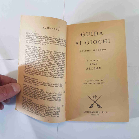 GUIDA AI GIOCHI VOL.1-2 RENE' ALLEAU LONGANESI POCKET GUIDE COMPLETA 1976