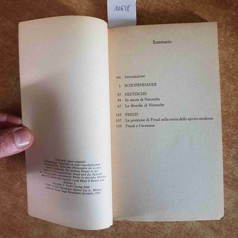 THOMAS MANN SAGGI Schopenhauer Nietzsche Freud 1980 OSCAR MONDADORI