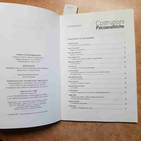 COSTRUZIONI PSICOANALITICHE il femminile e le sue possibilita 2005 FRANCO ANGELI