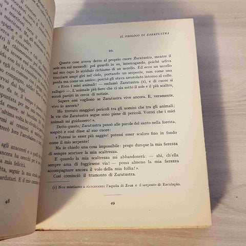 COSI' PARLO' ZARATUSTRA i grandi scrittori stranieri FEDERICO NIETZSCHE 1934