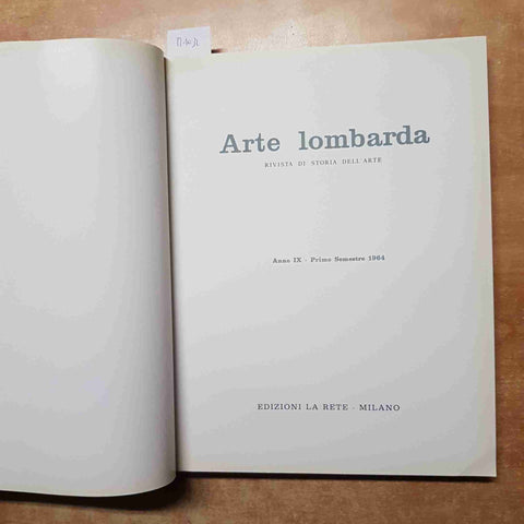 ARTE LOMBARDA studi in onore di GIUSTA NICCO FASOLA 1969 ANNO IX 1° semestre