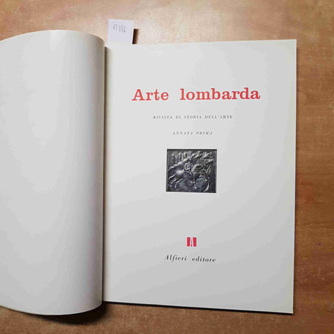 ARTE LOMBARDA 1955 rivista di storia dell'arte ANNATA PRIMA alfieri editore