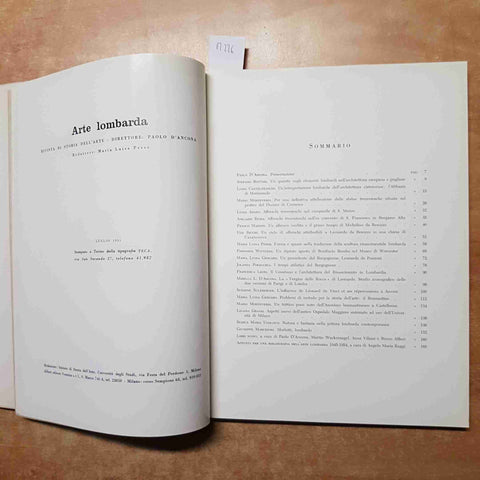ARTE LOMBARDA 1955 rivista di storia dell'arte ANNATA PRIMA alfieri editore