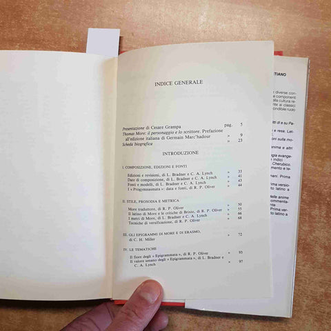THOMAS MORE tommaso moro TUTTI GLI EPIGRAMMI latino a fronte 1994 SAN PAOLO