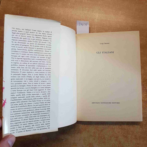 LUIGI BARZINI - GLI ITALIANI 1966 MONDADORI