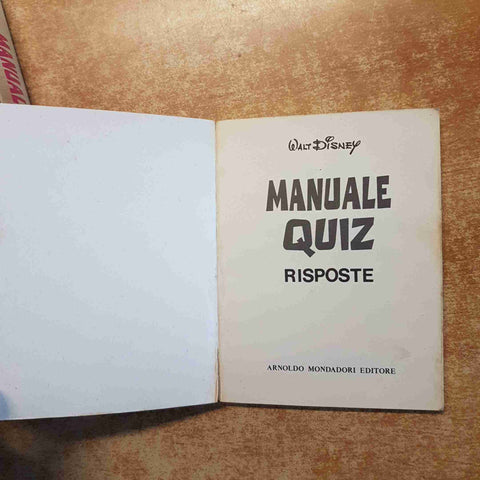 MANUALE QUIZ con risposte PRESENTA FEBO CONTI DISNEY MONDADORI 1°edizione 1971