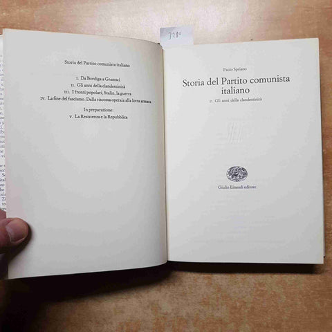 STORIA DEL PARTITO COMUNISTA ITALIANO gli anni della clandestinita' SPRIANO