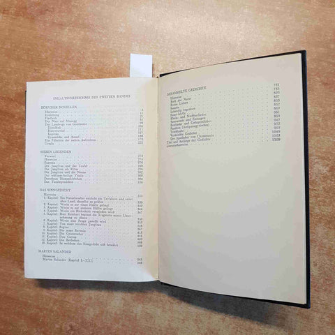 GOTTFRIED KELLERS WERKE band II 1958 DIE BERGLAND BUCH KLASSIKER
