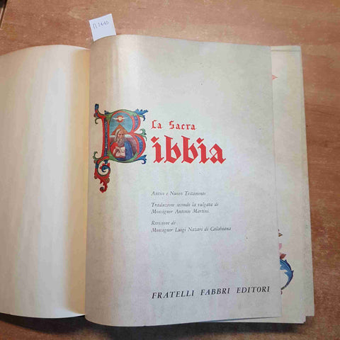 LA SACRA BIBBIA FABBRI 1964 VOLUME 1 ANTICO E NUOVO TESTAMENTO - IL PENTATEUCO