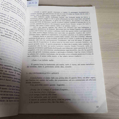 IL LIBRO DEL QOHELET - LETTURA DELLA BIBBIA GIANFRANCO RAVASI 1984 EDB
