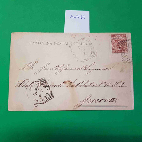 CARTOLINA CORNIGLIANO LIGURE SANTUARIO N.S. INCORONATA 1904 VIAGGIATA SCRITTA