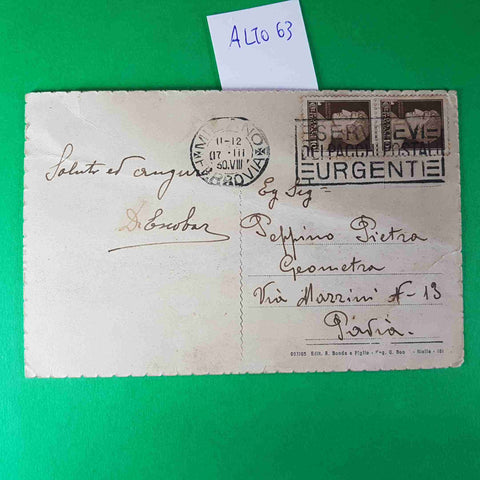 CARTOLINA TRAMVIA D'OROPA AL GIRONE IN INVERNO 1930 VIAGGIATA SCRITTA