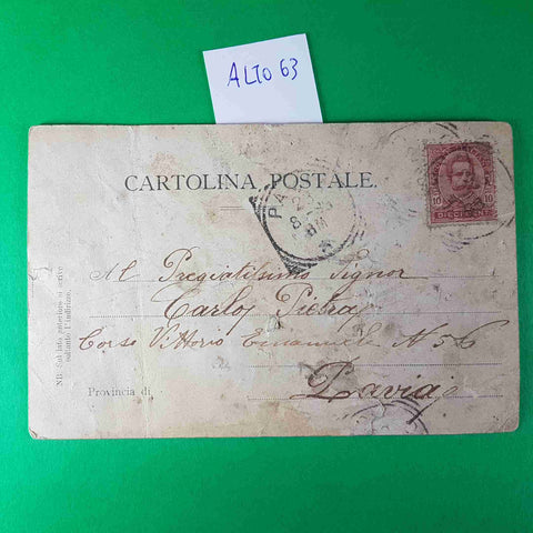 CARTOLINA LAGO DI COMO CERNOBBIO 1899 VIAGGIATA SCRITTA
