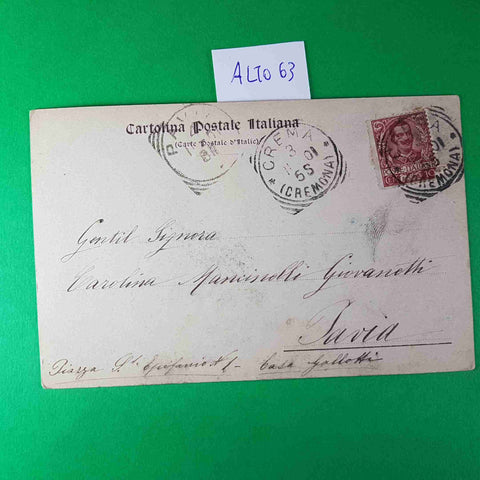 CARTOLINA CREMA EX CHIESA DI S. DOMENICO cremona 1901 VIAGGIATA SCRITTA