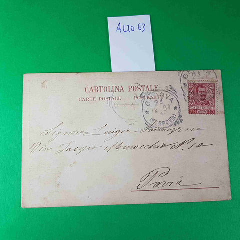 CARTOLINA GENOVA VILLETTA DINEGRO LA CASCATA 1901 VIAGGIATA SCRITTA