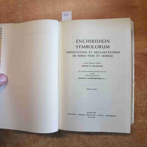 ENCHIRIDION SYMBOLORUM DEFINITIONUM ET DECLARATIONUM Schonmetzer HERDER 1963