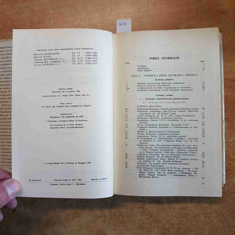 ENCHIRIDION SYMBOLORUM DEFINITIONUM ET DECLARATIONUM Schonmetzer HERDER 1963