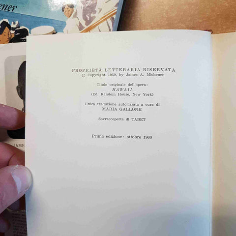JAMES MICHENER - HAWAI 2 volumi + cofanetto 1960 RIZZOLI prima edizione