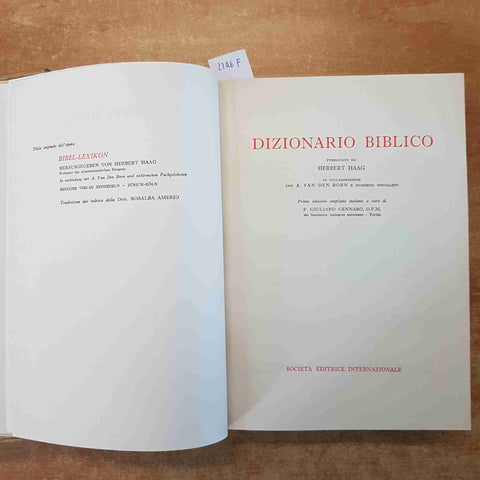 DIZIONARIO BIBLICO Robert Haag 1963 SEI