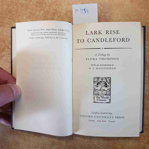 LARK RISE TO CANDLEFORD a trilogy by FLORA THOMPSON 1954 OXFORD