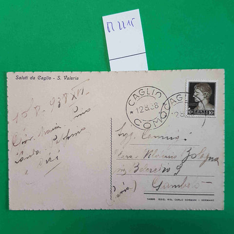 CARTOLINA CONCA DI CAGLIO S. VALERIA Alta Vallassina NELLO SFONDO REZZAGO 1938