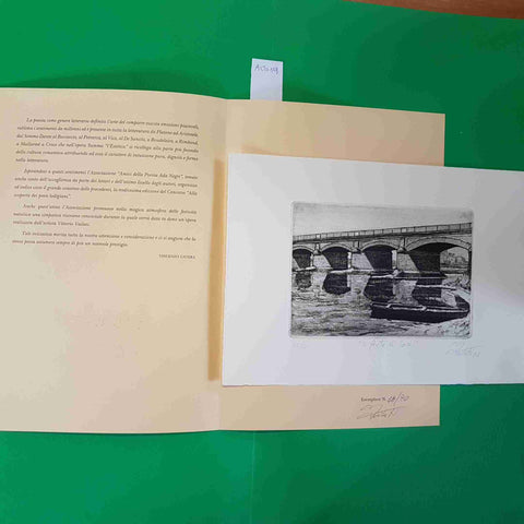 ACQUAFORTE VITTORIO VAILATI 1993 IL PONTE DI LODI 48/70 + scheda AUTOGRAFATA
