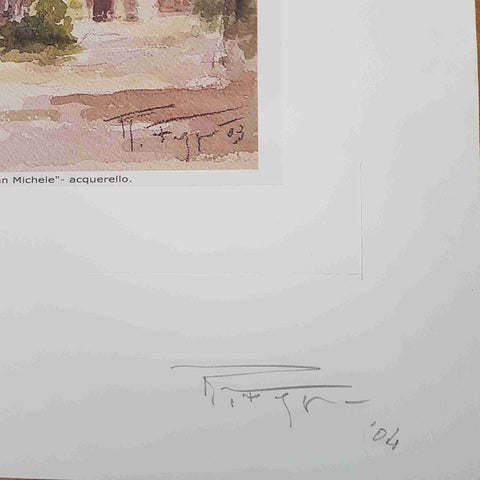 REMO FAGGI PAVIA autografo originale - RIPRODUZIONE San Michele STAMPA A COLORI