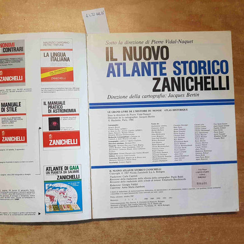 IL NUOVO ATLANTE STORICO ZANICHELLI 1988 carte grafici schede cronologia foto