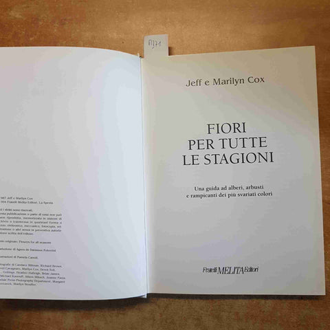 FIORI PER TUTTE LE STAGIONI ALBERI, ARBUSTI E RAMPICANTI - Cox 1994 MELITA