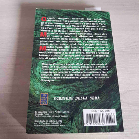 RELIQUARY thriller DOUGLAS PRESTON, CHILD - CORRIERE DELLA SERA 2000