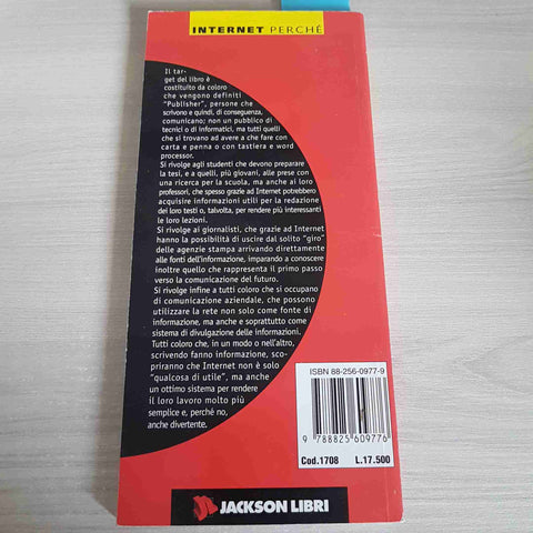 INTERNET PER CHI SCRIVE - STEFANO EPIFANI - JACKSON LIBRI - 2000