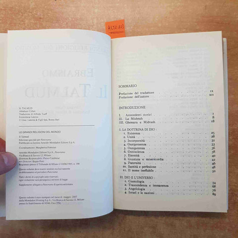 LE GRANDI RELIGIONI DEL MONDO EBRAISMO IL TALMUD 2007 MONDADOR