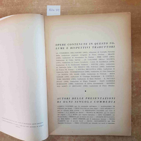 IBSEN LE OPERE TEATRALI 1945 EDITRICE TORINESE casa di bambole spettri brand